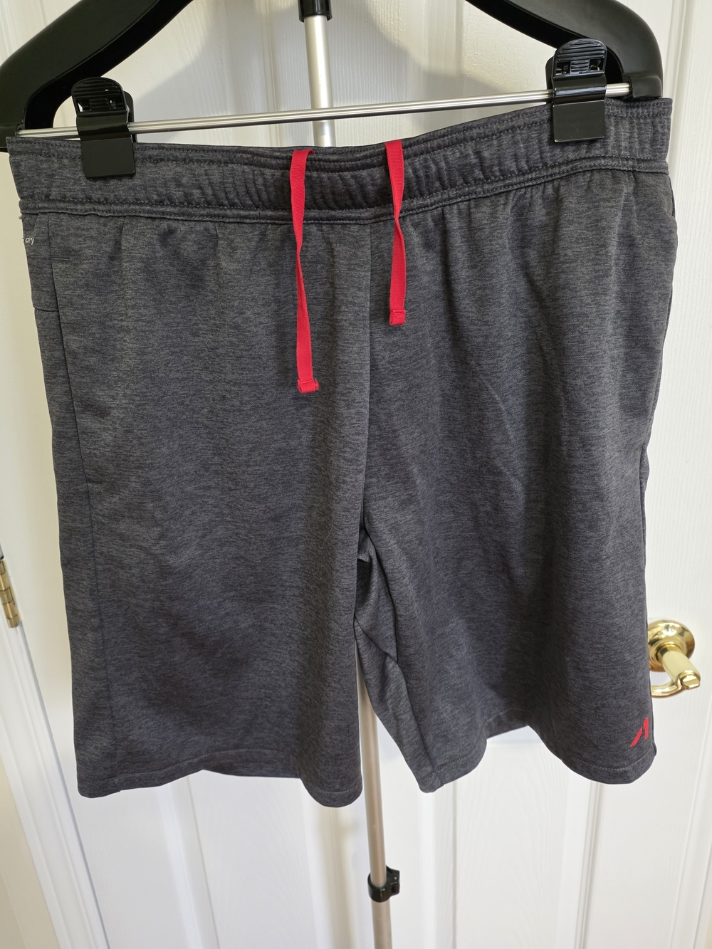 Men's  Charcoal Athletic Shorts with Red Drawstring